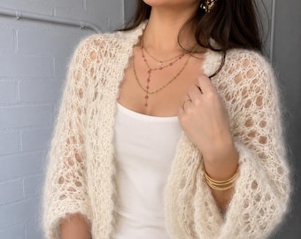 Knitted Bolero Pattern PDF | Lace Bolero Knitting Pattern | Openwork Shrug Pattern Women | Lightweight Layering Piece | Romantic Knitwear