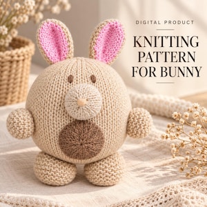 Tubby Toys Knitting Pattern | Bunny Mouse Cat and Owl Toy Pattern | Knitted Animal Pattern | Soft Toy Knitting PDF | Toy Pattern Collection