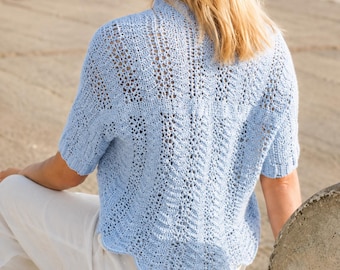 Knitting Bolero Pattern PDF | Lace Bolero Knitting Pattern | Lightweight Summer Shrug | Women's Layering Knitwear | Coastal Style