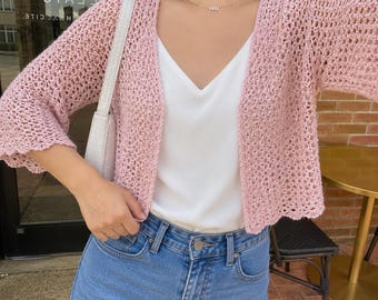 Lace Shrug Knitting Pattern PDF | Lightweight Shoulder Wrap Pattern | Elegant Lace Bolero Knit Pattern | Women's Summer Layering Cardigan