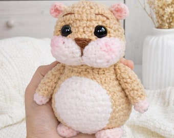 Hamster Crochet Pattern PDF | Amigurumi Hamster Toy Pattern | Hamster Crochet Animal Pattern | Cute Hamster Amigurumi Toy Crochet Pattern
