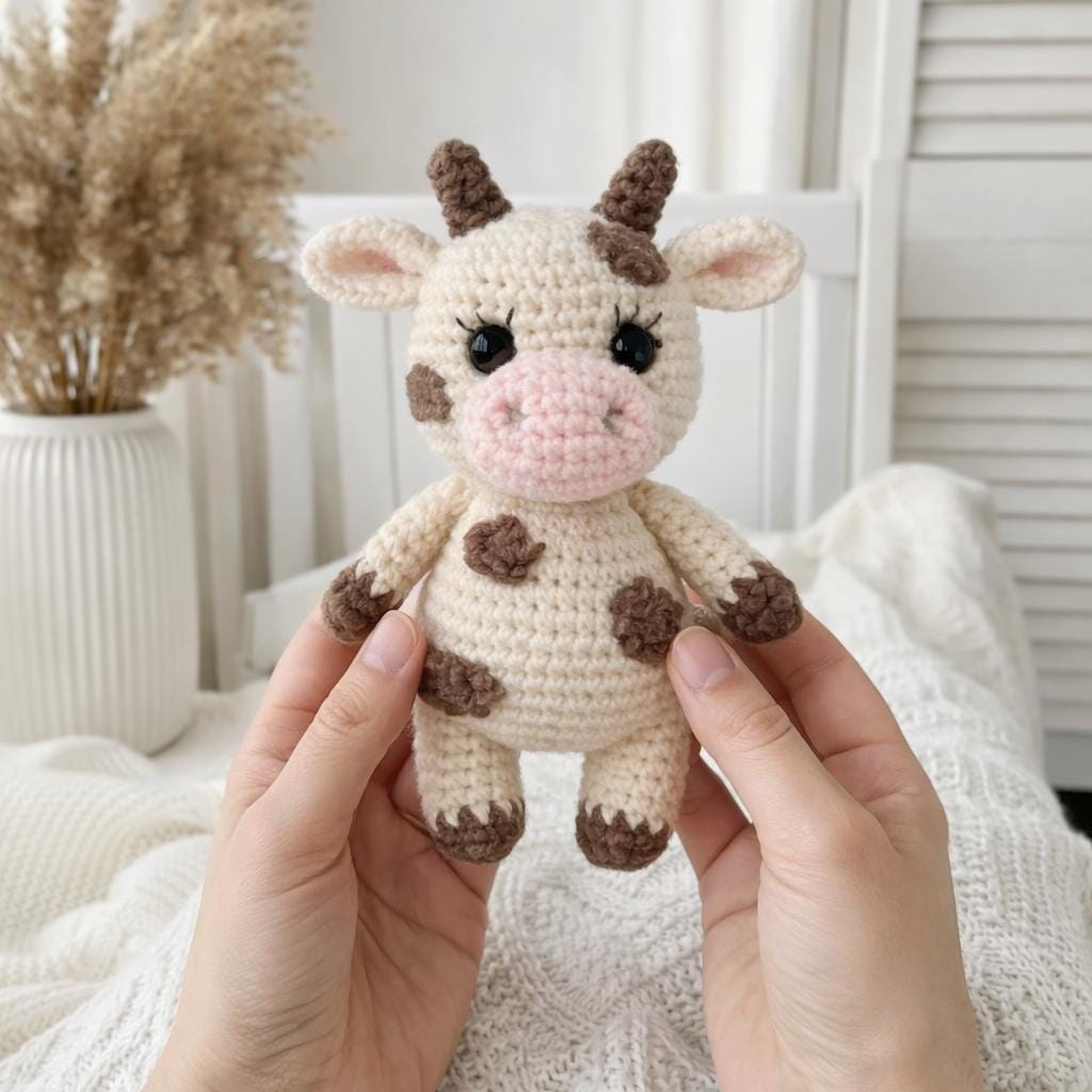 30 Adorable Cow Plush Crochet Patterns for Farmhouse Decor, Gifts, and Cozy Displays 18 Cow Amigurumi Toy Pattern