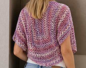 Crochet Shrug Pattern PDF | Lace Mesh Shoulder Wrap | Lightweight Boho Shrug | Openwork Cardigan Cover Up | Women’s Summer Layer