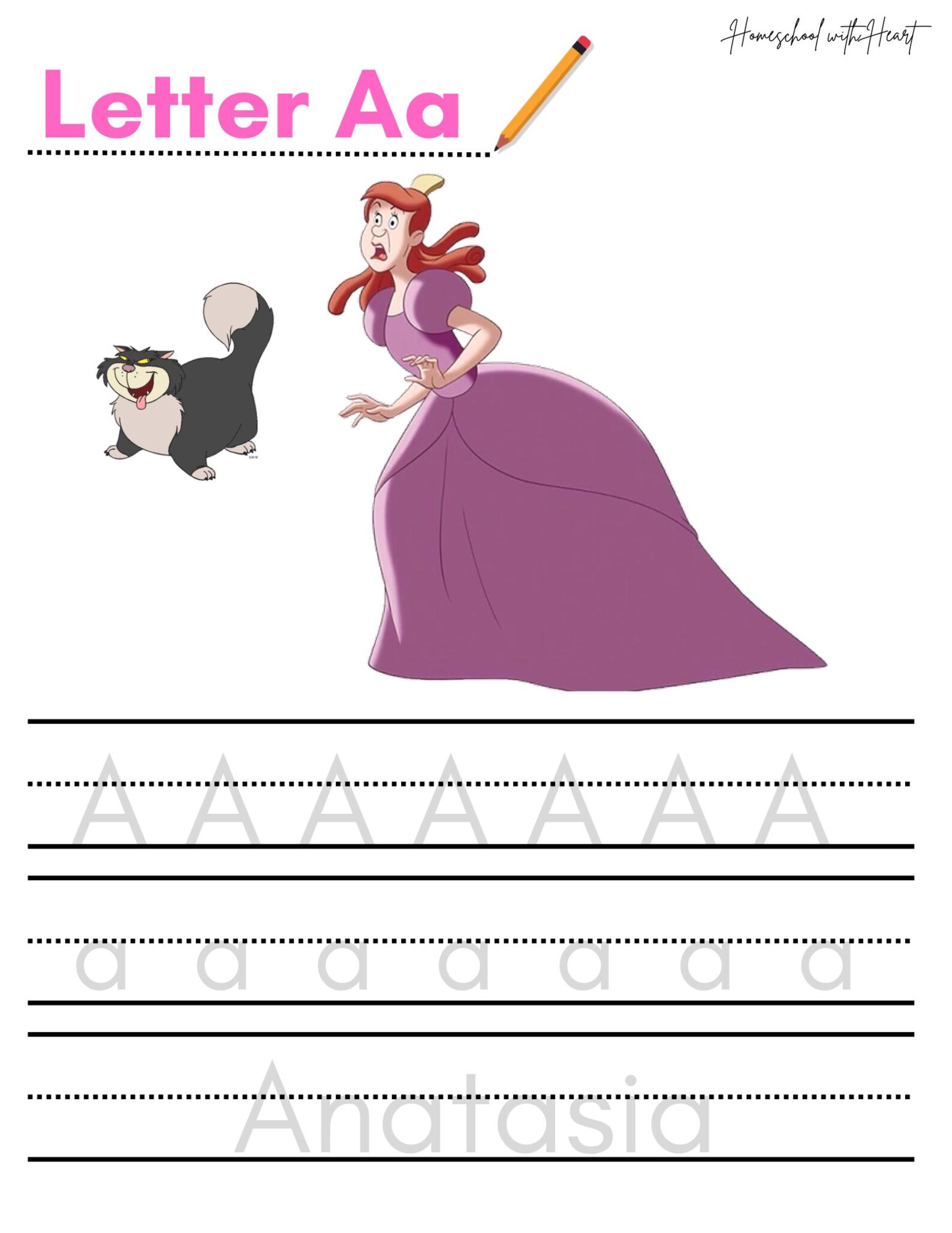 Alphabet Tracing Worksheet - Letter Aa - Etsy