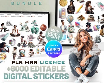 8000+ Digital Stickers Bundle with PLR & MRR Rights!