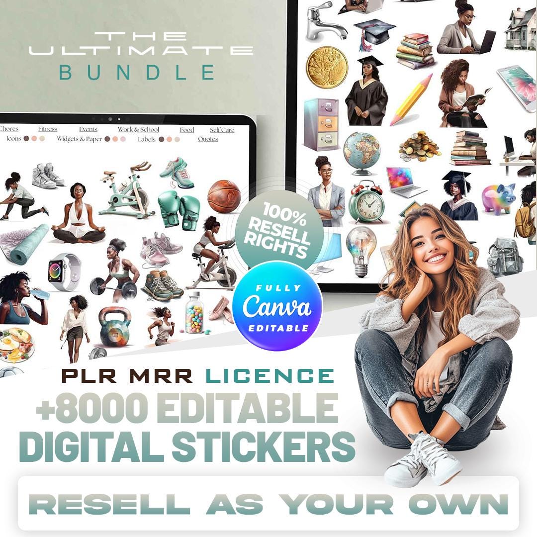8000+ Digital Stickers Bundle With PLR & MRR Rights! - Etsy