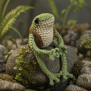 Frog Crochet Amigurumi Plush, Handmade Crochet Frog Doll, Gift Stuffed Animal Doll For Frog Lovers