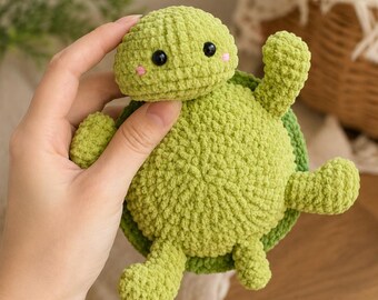 Handmade Turtle Crochet Ocean Animal Amigurumi Home Decor, Gift for Her Birthday Gift