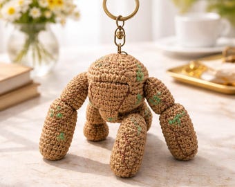 Rocky Crochet Keychain Sci-Fi Fan Gift Doll Cozy Amigurumi and Bag Charm Plushie Car Plushie Car Charm, Gift for Her