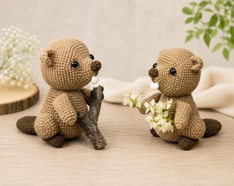 Nutria de peluche hecha a mano a crochet, amigurumi de animales marinos, regalos de nutrias oceánicas, regalo para amantes de las nutrias, regalo de decoración para el hogar para ella.