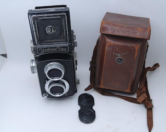 Cámara Yashima Flex TLR Tomioka Tri-Lausar 80mm F3.5 Vintage Twin Lens Reflex Film Camera de Japón Retro Collector Camera 260414-2-040
