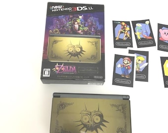 Consola Nintendo New 3DS LL Majora’s Mask Edición Limitada Pantalla Superior IPS Dorada Caja Tarjetas AR Zelda Raro Japón 260419-7