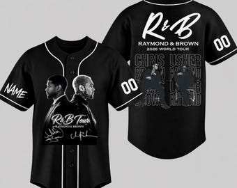 Usher Chris Brown R & B Tour 2026 Baseball Jersey, Custom Name Concert Shirt, Raymond Brown Fan Jersey, Team Breezy Music Gift