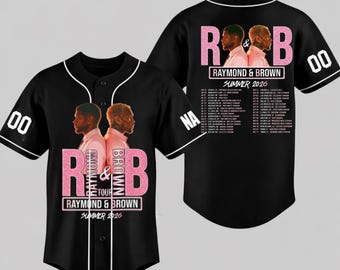 Usher Chris Brown R & B Tour 2026 Baseball Jersey, Custom Name Concert Shirt, Raymond Brown Fan Jersey, Team Breezy Music Gift