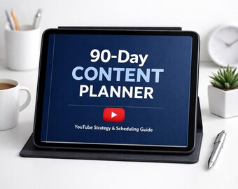 90-Day YouTube Content Planner: Strategy System, Calendar, Analytics (Digital Download)