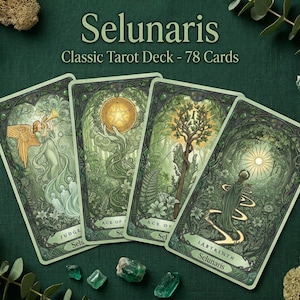 Selunaris Tarotlek – Art Nouveau-skogsstil, 78 kort (utskrivbar PDF)