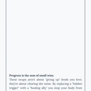 K&ouml;nnte beinhalten: Eine Buchseite mit dem Titel "The TALAY Micro-Swaps". Der Text enth&auml;lt den Titel, eine Kapitel&uuml;berschrift und einen Absatz &uuml;ber kleine Siege und das Beseitigen von St&ouml;rfaktoren, um sich auf die Reparatur der Haut zu konzentrieren. Die Seitenzahl ist 50.