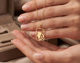 Delicata collana con ciondolo a forma di tavolozza d'artista in oro o argento, un regalo creativo perfetto per lei, ideale per artisti e amanti dell'arte.