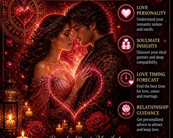 Soulmate Anziehungskraft lesen | Göttliche Liebe Energie-Methode | Personalisierte romantische Aura & Liebe Magnetismus Bericht | Wahre Liebe anziehen