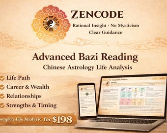 Fortgeschrittenes Bazi Reading | Geburtshoroskop-Lesung | Chinesischer Astrologie-rapport | Berufliche, Reichtum & Lebensweg-Methode 完八字命盤解㞐｜圖分bezugleistet・zus