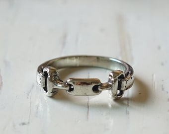 Snaffle Bit Horse Ring for women made of sterling silver 925 Equestrian style