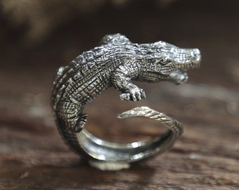 Crocodile Ring for Unisex Made of Sterling Silver 925 Bohemian Style Etsy