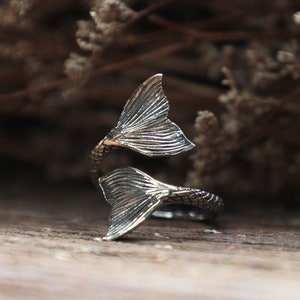 mermaid ring for unisex made of sterling silver 925 nautical style