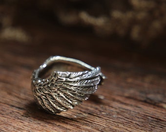 owl Angel Wings Ring for women made of sterling silver 925 bohemian style