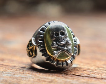 ジョニー・デップのレプリカ装飾スカル海賊リングスターリング