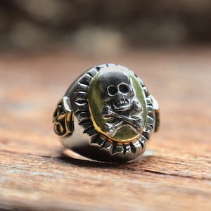 crossbones Mexican Biker Ring for men made of sterling silver 925 vintage style