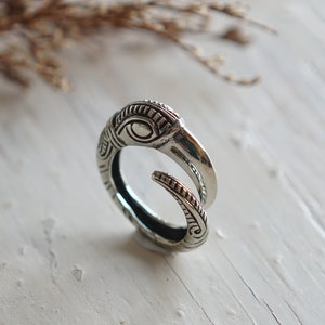 Odin Ravens Ring for man made of sterling silver 925 Viking style