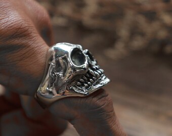 Amazon.com: New Skull Ring Half Jaw Sterling Silver 925