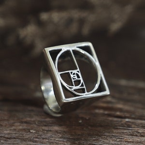 Golden Ratio Ring for men made of sterling silver 925 Geometry