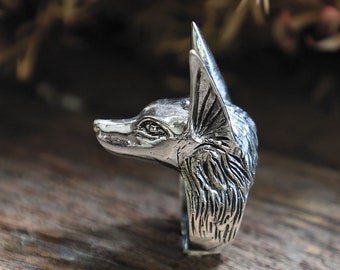 Anubis Egyptian ring for uisex made of sterling silver 925 Boho style