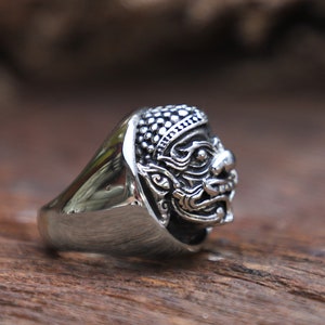 Ramayana monster ring  for unisex made of sterling silver 925 hindo style