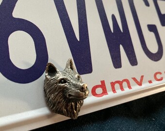 Wolf Head License Plate Bolt – Viking Biker Motorcycle Hardware Detail custom bike