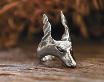 Anubis Egyptian ring for uisex made of sterling silver 925 Boho style