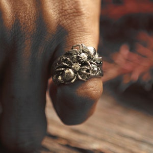 spider ring for unisex made of sterling silver 925 gothic style