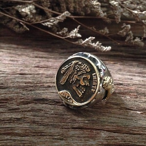 Hobo nickel brave Ring for men made of sterling silver 925 Mexican Biker style