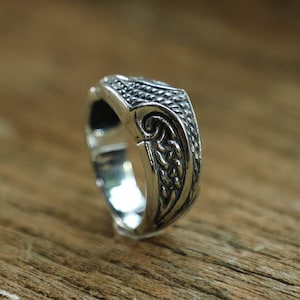 Valknut Viking Thumb ring for unisex made of sterling silver 925 Odin style