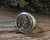 Hobo nickel brave Indians ring for man made of sterling silver 925 Mexican Biker style