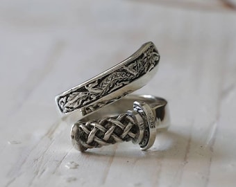 Samurai sword ring for men made of sterling silver 925 Japanese style