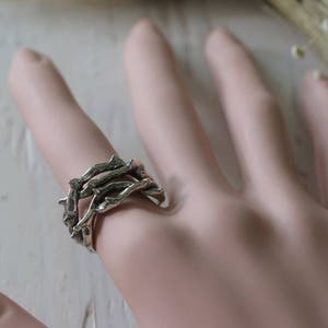 Crown of thorns ring for unisex made of sterling silver 925 lucky style