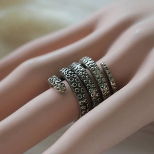 tentacle octopus ring for men made of sterling silver 925  steampunk