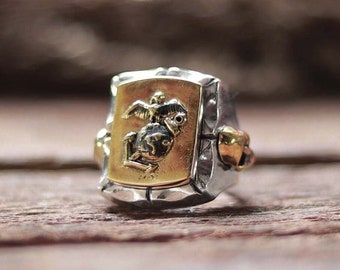 WWII Marine Corps Mexican Ring for Men Made of Sterling