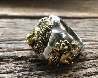 Men's JAH Ring Gold Stainless Steel | 12mm Wide Band | Rasta Roots