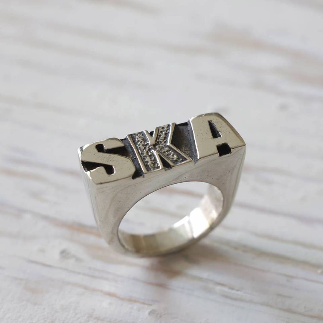 Sk Band Rings Ska Ring for Unisex Made of Sterling Silver 925 Reggae Style - Etsy