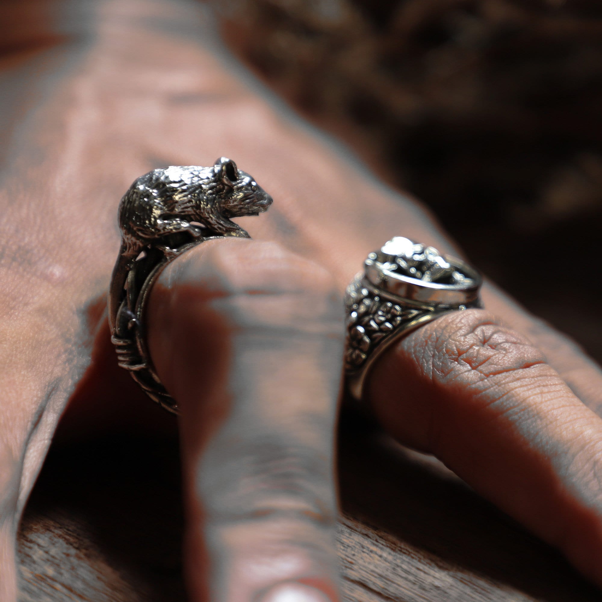 Songaadon evil rat ring シルバー925 Julius Sterling Silver Rat Ring: Barbed Wire Band, Punk Unisex Jewelry - Etsy