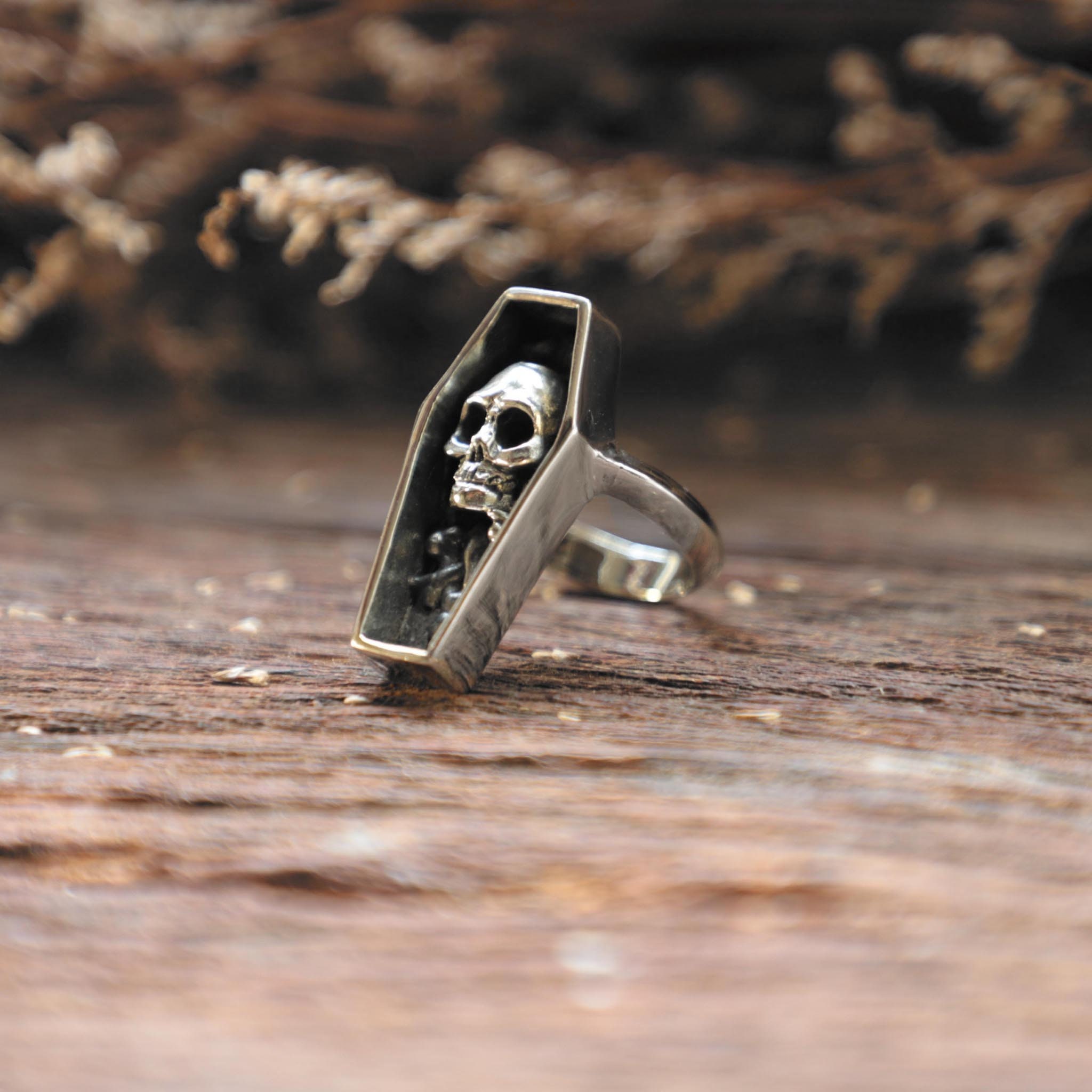 Coffin Skull Ring for Men Made of Sterling Silver 925 Gothic Etsy
