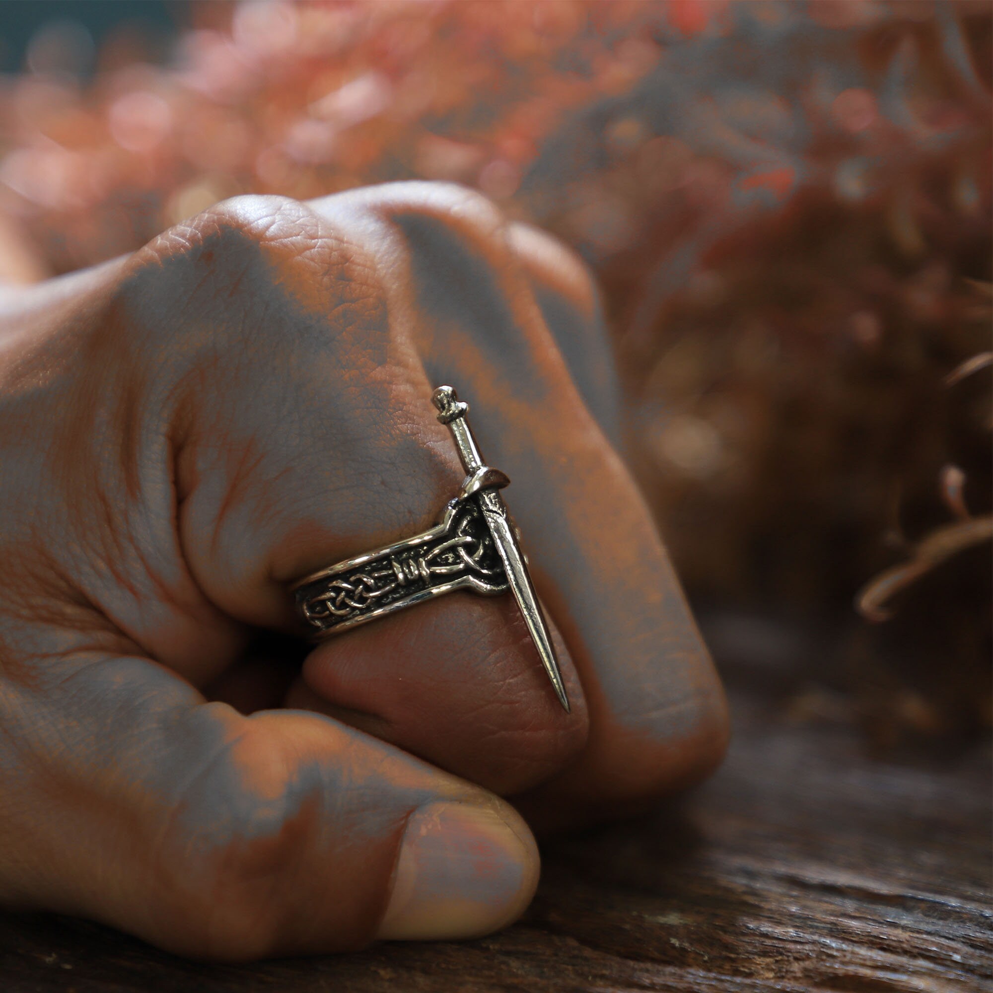 Medieval Sword Ring for Men Made of Sterling Silver 925 Medieval Sword Ring for Men Made of Sterling Silver 925